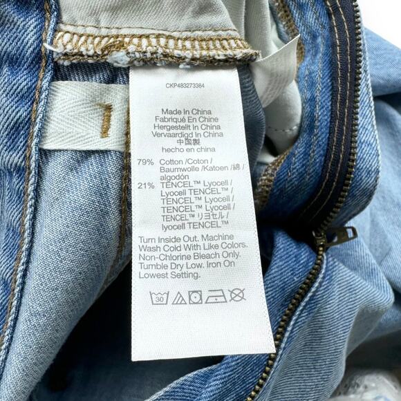 Madewell Jean Womens 24 Tall Blue Baggy Straight Leg Raw Slit Side Leg Hem - Picture 13 of 16